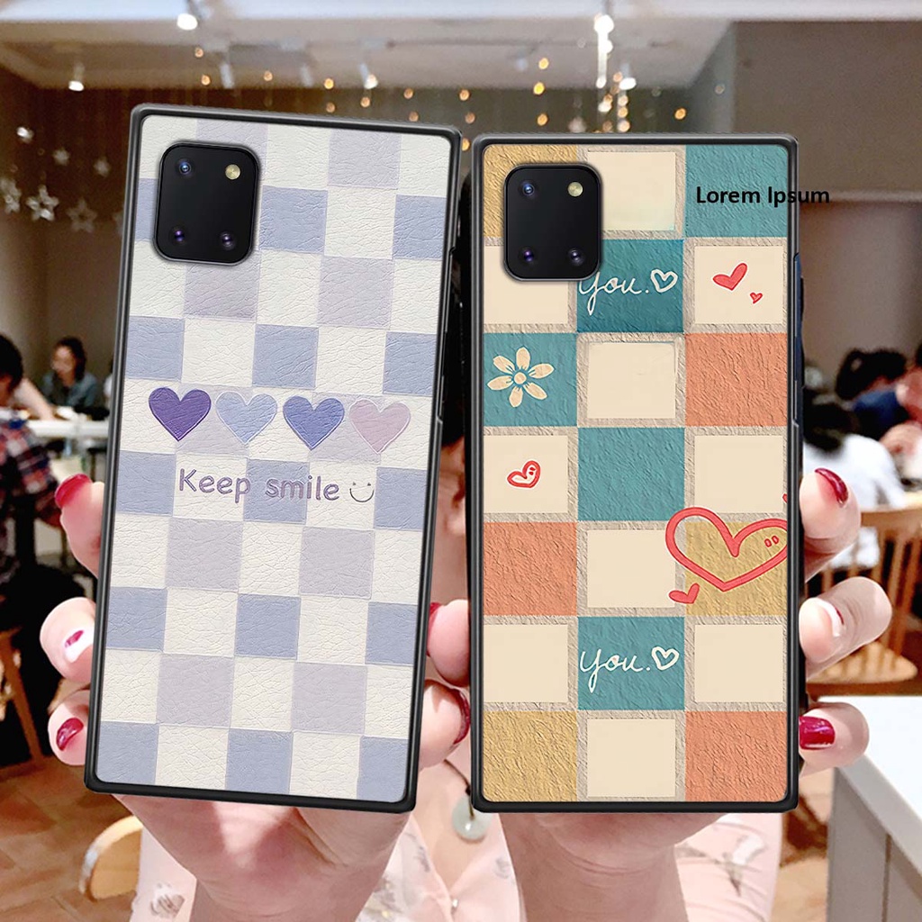 Ốp Samsung Note 10 / Note 10 Plus / Note 10+ caro trái tim cá tính, thời trang siêu đẹp, siêu phong cách