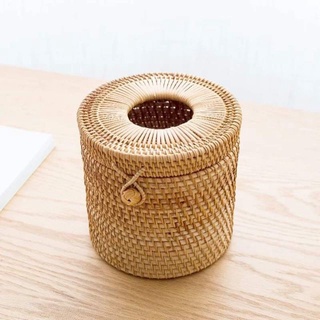 Hộp đựng giấy mây tre đan tiện dụng