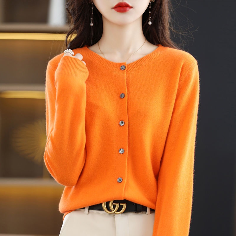 Áo Len Cardigan Len Thu Đông Áo Khoác Mỏng Cổ Chữ V Rộng Rãi Dễ Phối