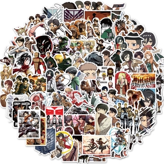 Set 100 Miếng Dán Pvc Chống Thấm Nước Hình Hoạt Hình Attack On Titan