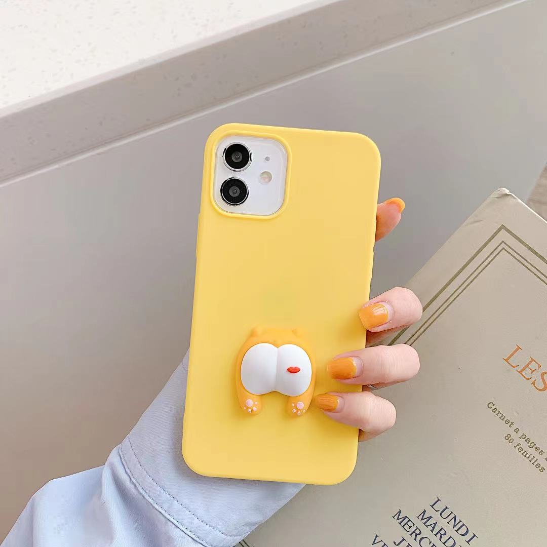 Beautiful 3D cartoon Cute corgi pig butt cover for OPPO A3S A1K A12E A5S A12 REALME c1 c2 c3 5 5i 5s 6i 6 pro A83 A71 A57 F1S F3 A37 soft back phone case