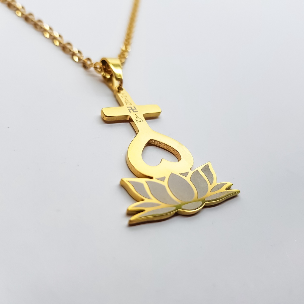Mặt dây chuyền Thiên Tâm đế sen, dấu thiên tâm titan cao cấp nhiều màu T&TJewelry - TT1