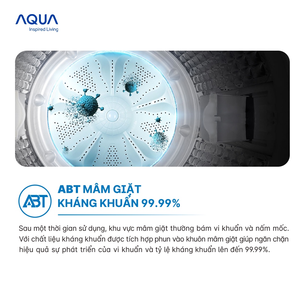 Freeship Toàn Quốc - Máy giặt cửa trên Aqua 8kg AQW-KS80GT.S