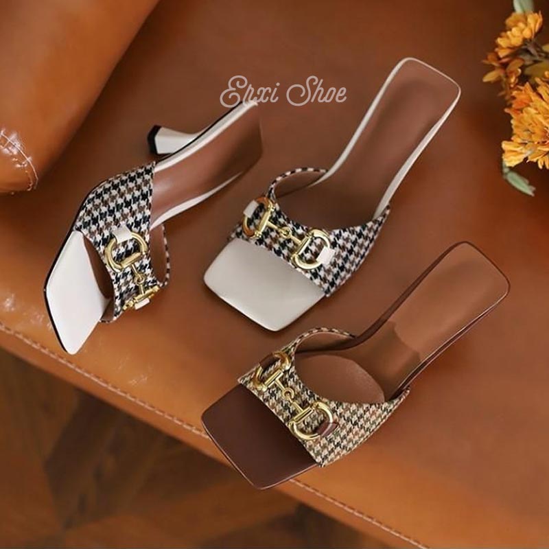 Giày Cao Gót 6cm Mũi Vuông Thời Trang Thanh Lịch Cho Nữ