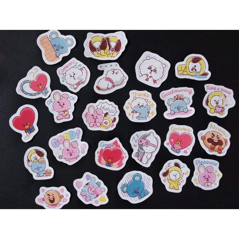 [SET 8] Bộ 24 sticker BTS, BT21 - LLD008 (ảnh thật tự chụp)