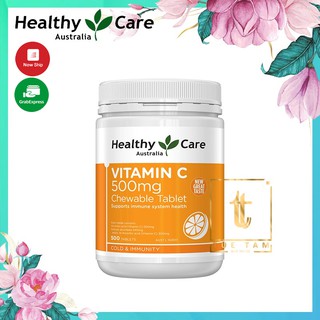 Vitamin C Heathy Care Úc Viên nhai Vitamin C 500mg - Siêu to 500 viên - tăng cường sức đề kháng