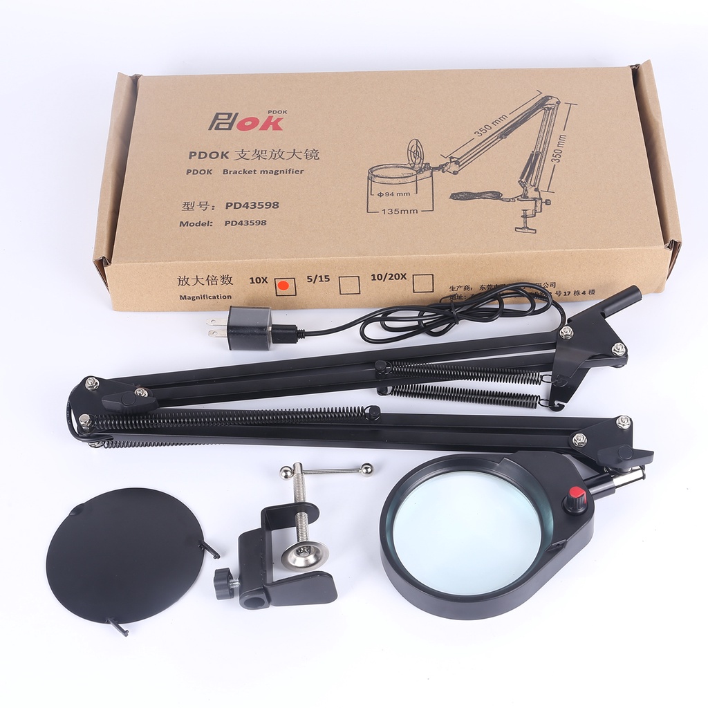 Kính Lúp Phóng Đại 10 Lần Có Giá Đỡ Điện Thoại Để Bàn Có Thể Gập Lại Cho Phòng Ngủ/Văn Phòng/Làm Đẹp