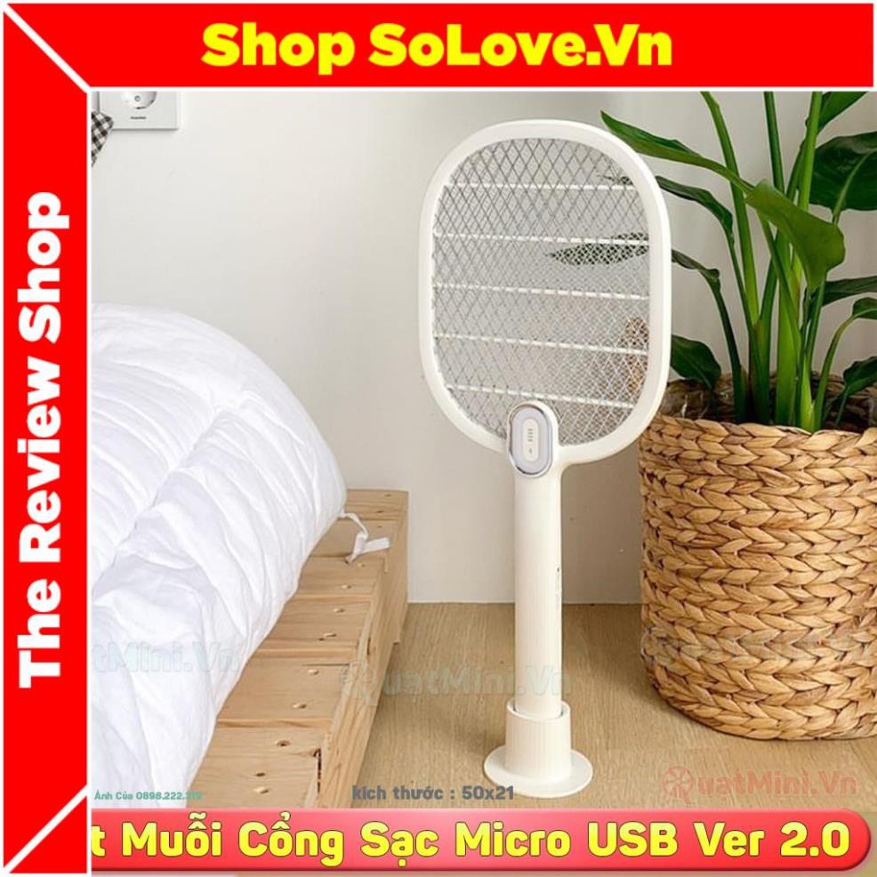 Vợt Muỗi ❤️FREESHIP❤️ Vợt Muỗi Xiaomi Ver 2.0 Siêu Mạnh, Sạc Cổng USB, Có Đèn