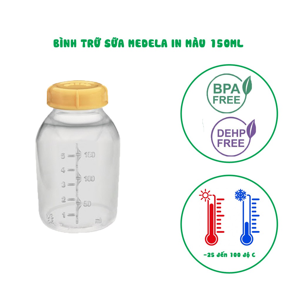 Bình Sữa Medela 150ml Hàng Chính Hãng, Mới 100% Dùng Trữ Sữa, Hút Sữa Cho Các Dòng Máy Hút Sữa Medela