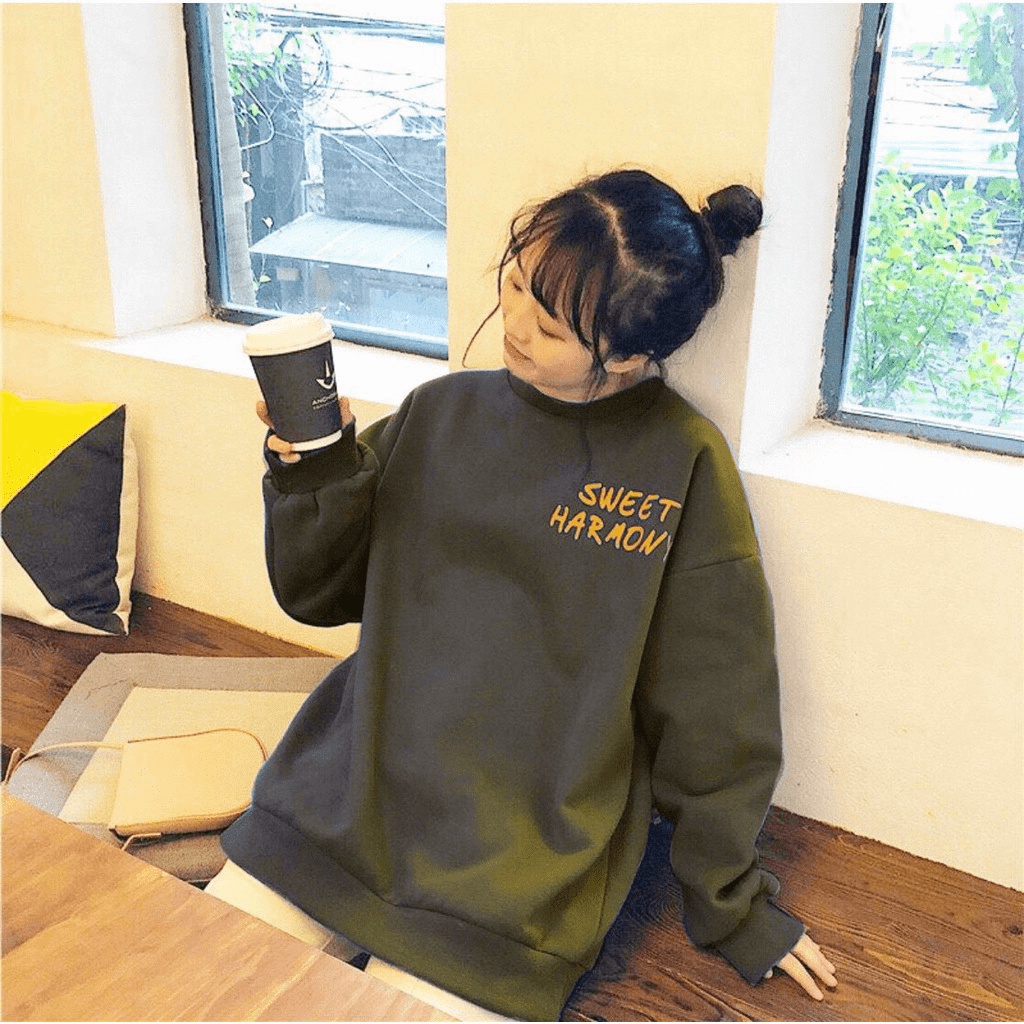 Áo hoodies cổ tròn phong cách hàn -trung , siêu tôn dáng , teen cho các bạn THỜI TRANG KOKO MI