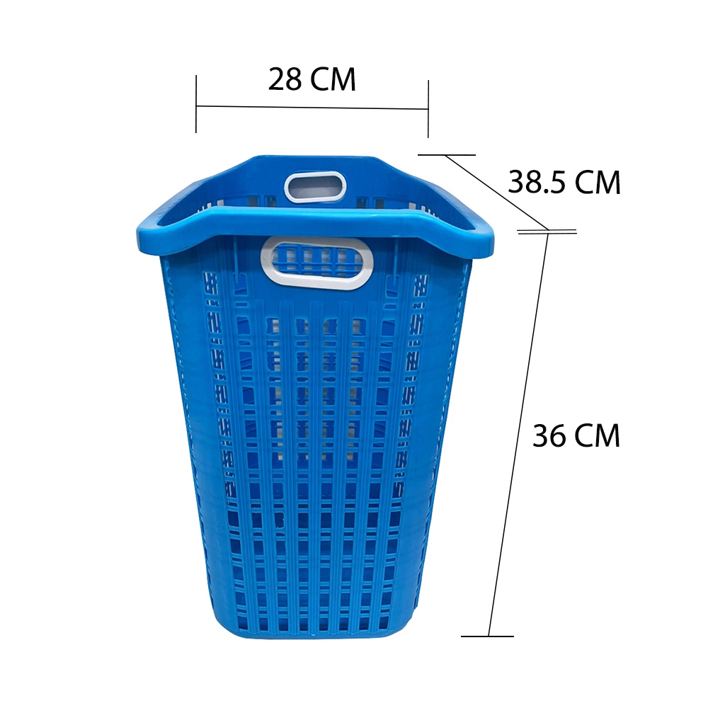 HomeBase SN Plastic Laundry Basket M 710/2 W38.5xD28xH36 Cm Blue