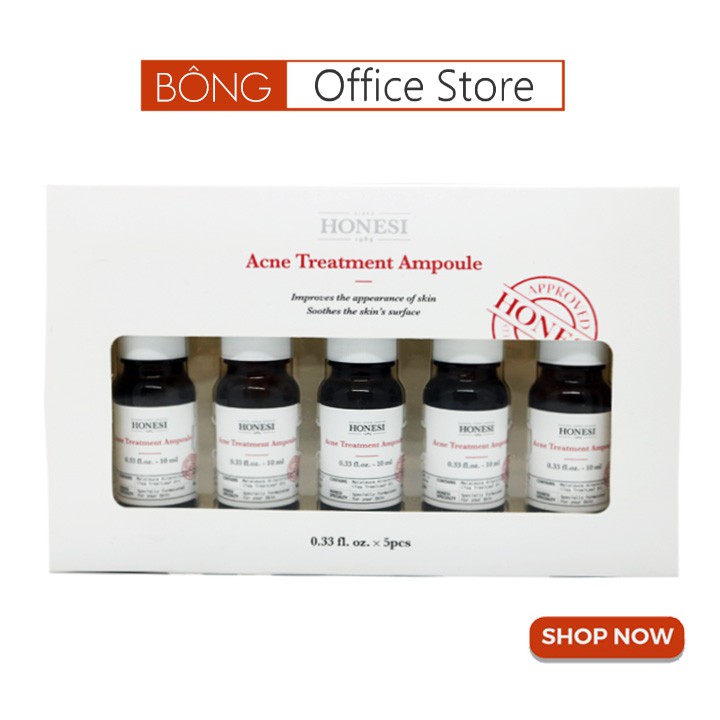 Sét Serum Giảm Mụn Nhanh Lành Tính HONESI Acne Treatment Ampoule (10ml x 5 lọ) - Hàn Quốc BONGSHOPAUTHENTIC