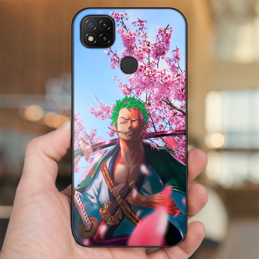 Ốp lưng Xiaomi Redmi 9C viền đen in hình Zoro One Piece