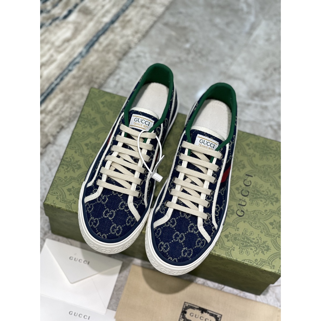 Giày sneakers da thật cao cấp GUCCI GG GC thiết kế ấn tượng và bắt mắt với họa tiết độc đáo