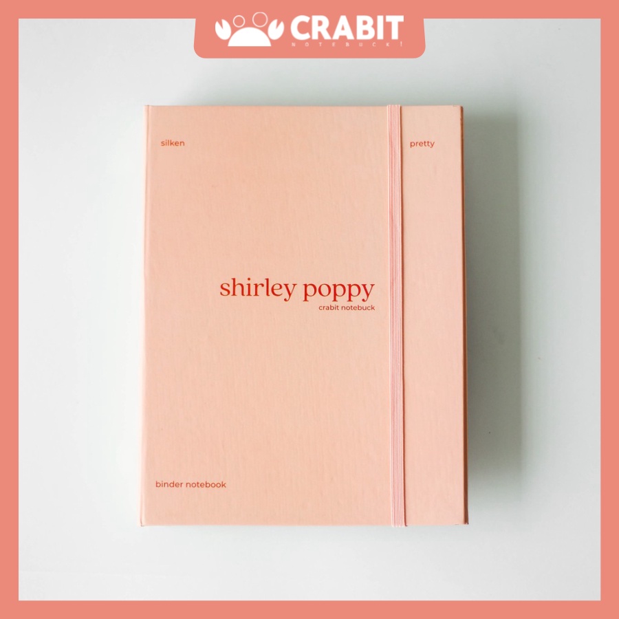 Sổ còng A5 Crabit - Còng 6 lỗ - Bìa Hồng Coral Shirley Poppy