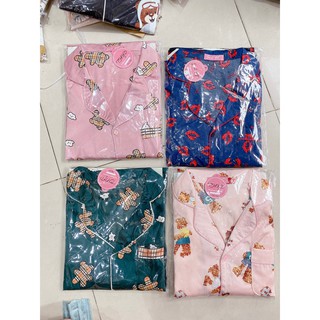 Bộ ngủ lụa Pizama quần dài áo cộc P221