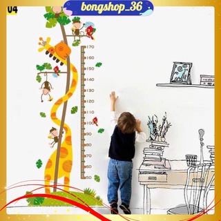 Decal dán tường thước đo hươu cho bé - tranh dán tường - mã 104.
