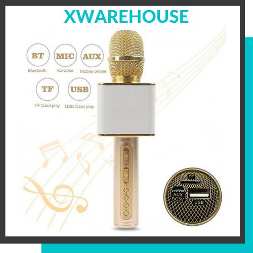 Micro Karaoke Bluetooth SD08 chính hãng âm thanh to, micro không dây hát karaoke kèm loa bluetooth