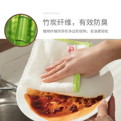 Vải lau hai tác dụng của yulei không dễ dàng để nhuộm khăn lau dầu, nhà bếp, nhà bếp, vải lau nước hấp thụ 3 bao bì
