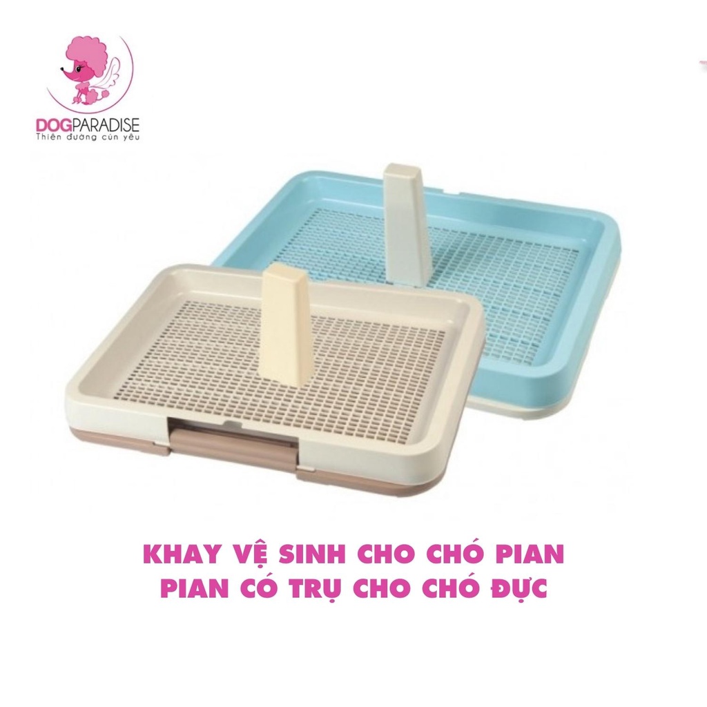 Khay vệ sinh cho chó Pian Pian có trụ cho chó đực size lớn 62.6 x 48 x 23.5 cm - Dog Paradise