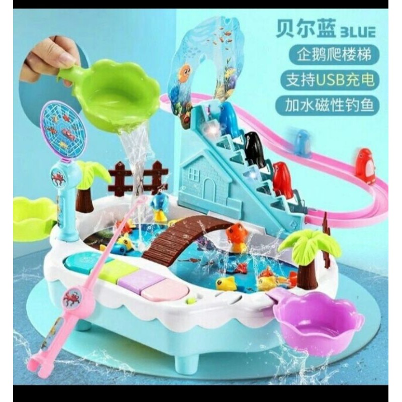 Bộ câu cá hà mã có nhạc có nắp đậy