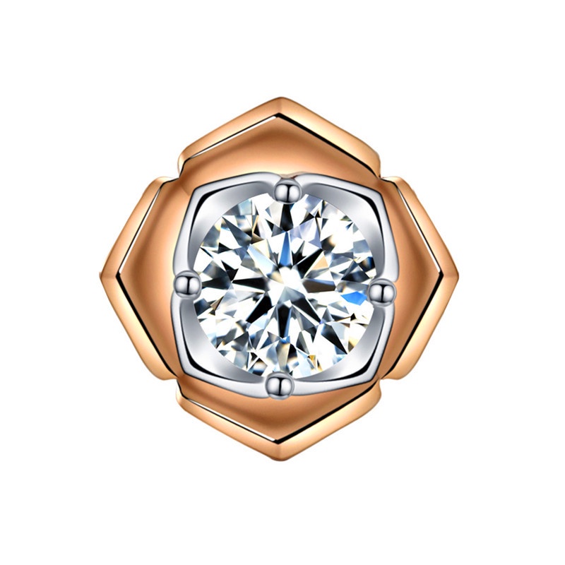 Vòng cổ Mặt Hoa Hồng Khảm Đá Bằng Carbon Cao Cấp Nhập Khẩu Mỹ Pt950 Pt950-JHS2-P