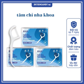 Hộp 50 tăm chỉ nha khoa - tăm chỉ vệ sinh kẽ răng chân nướu , chỉ nha khoa tiệt trùng