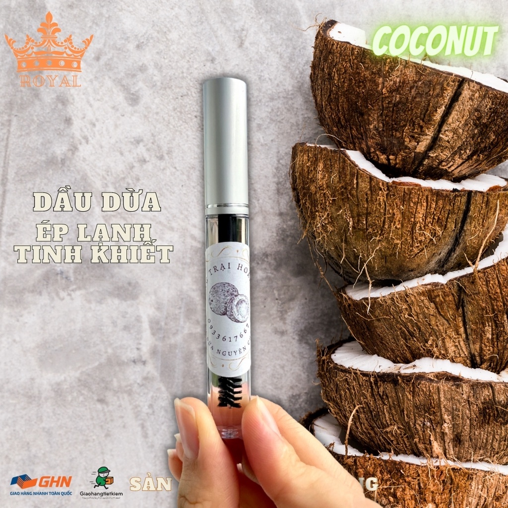 Tinh Dầu Dừa chuốt mi giữ ẩm, dài mi từ dầu dừa nguyên chất 5ml Mascara | BigBuy360 - bigbuy360.vn