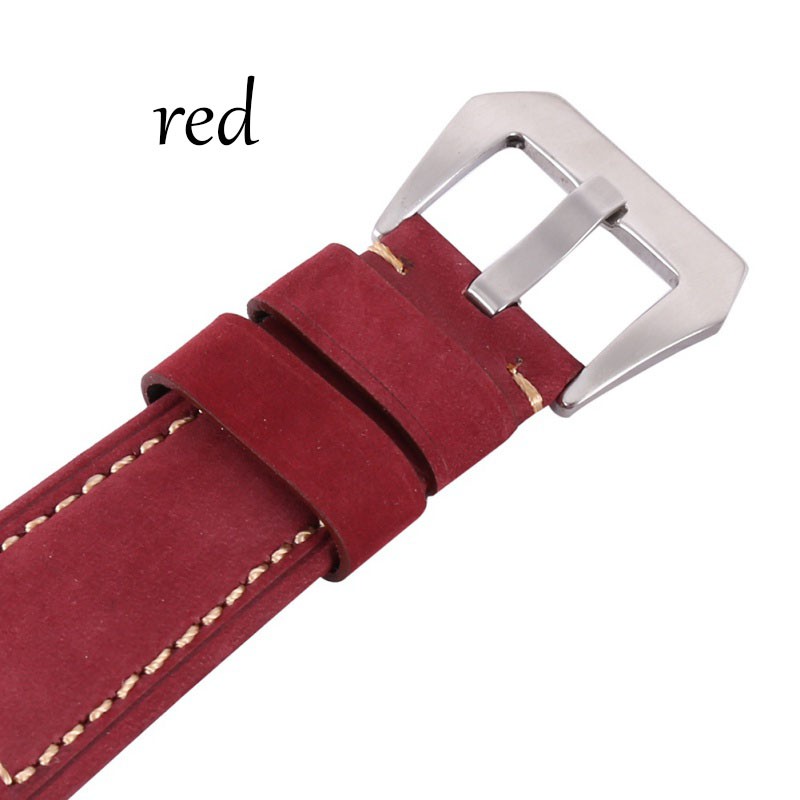 20 /22 /24/ 26mm Leather Genuine Padded Leather Wrist Watch Band Strap