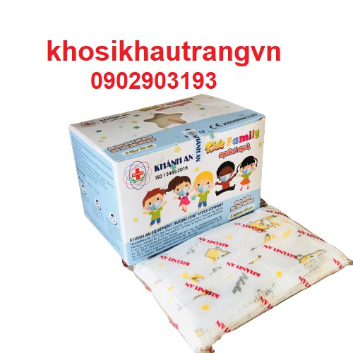 [Giá Sỉ] Khẩu trang 3 lớp Khánh An dành cho bé tiểu học hộp 50 cái | BigBuy360 - bigbuy360.vn