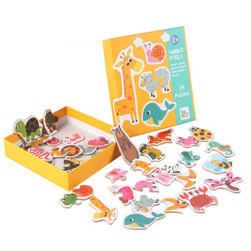 Đồ Chơi Ghép hình PUZZLE 2 mảnh hộp BÌA BẢN TO ĐẸP|