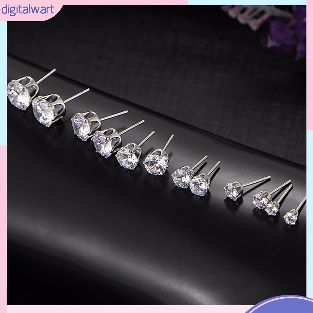 Set 6 Đôi Bông Tai Đính Đá Thời Trang Cho Nữ