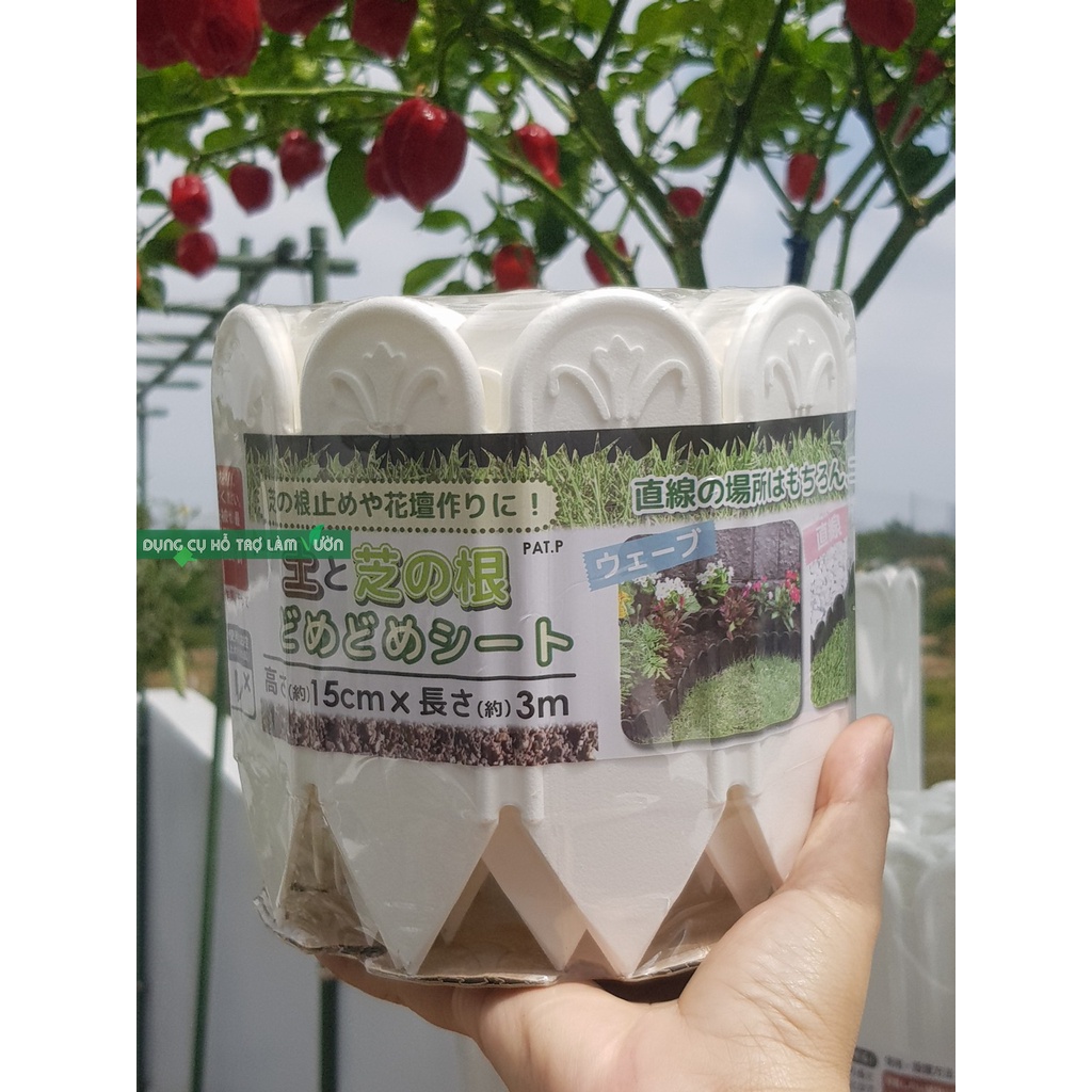 Hàng rào nhựa sân vườn, Nhật Bản, dài 3met cao 15cm trắng, hàng rào viền vườn, hàng rào nhựa, viền vườn rau