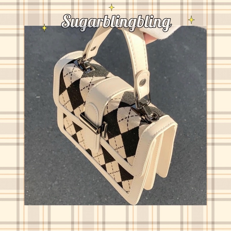 Túi hộp hoạ tiết trám caro | Sugarblingbling