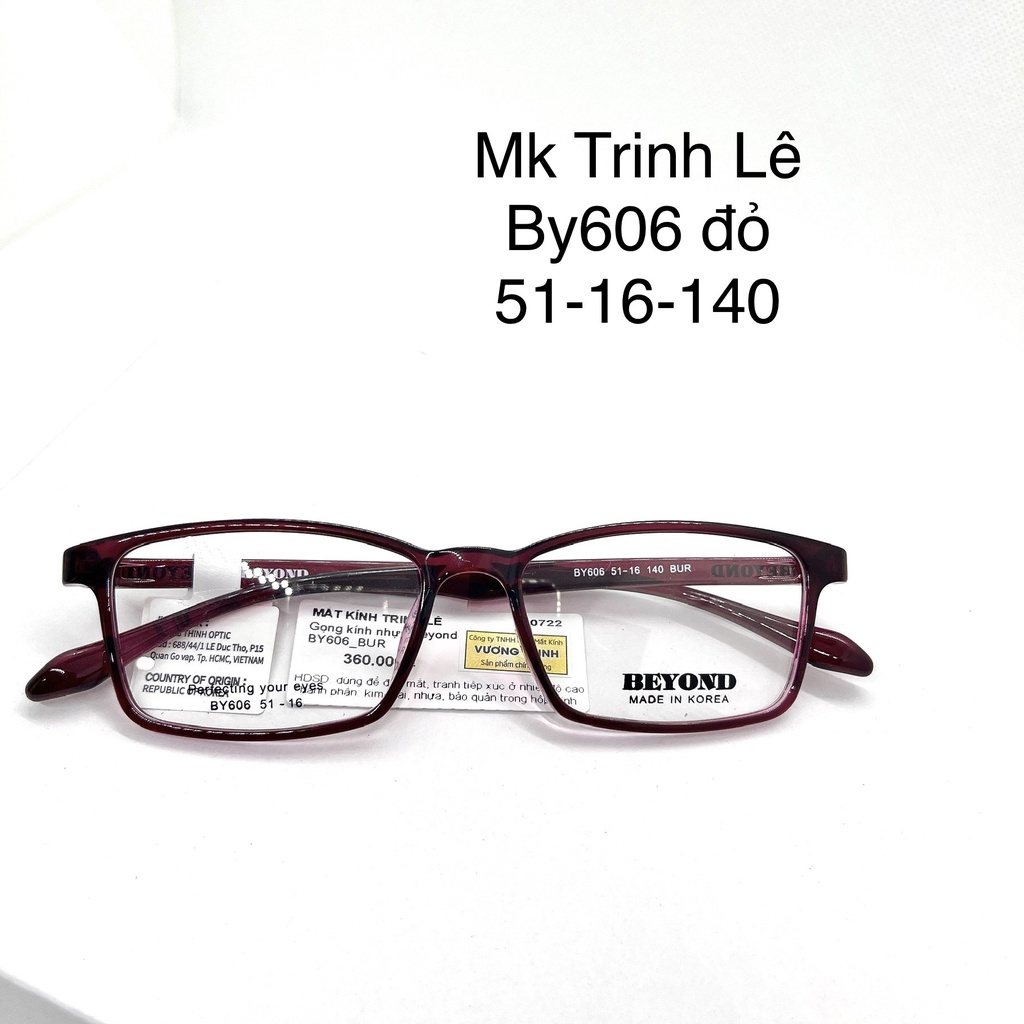 Gọng kính cận nhựa dẻo bé TR90 By606 Hàn Quốc màu đỏ- Mắt kính Trinh Lê