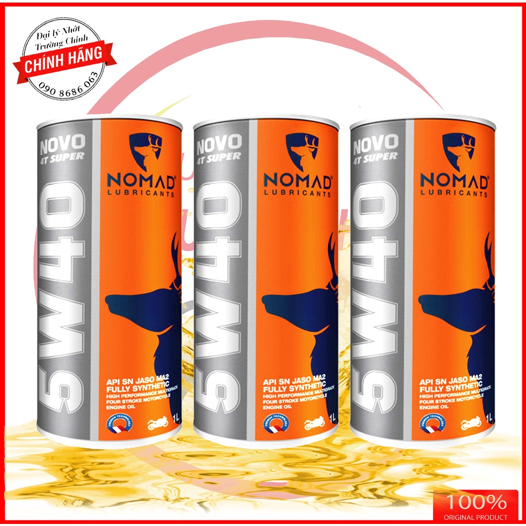 Nhớt Nomad Super 4T 5W40 lon 1L dành cho xe số, moto
