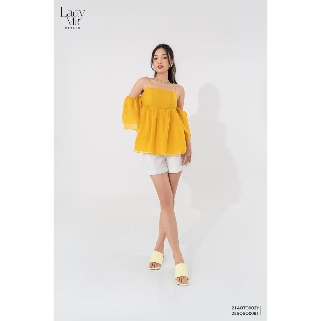 Quần short nữ trắng lưng cao LADY ME by Eva de Eva 22SQSO009T