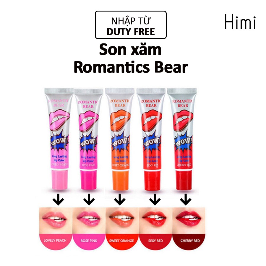 Son xăm Hàn Quốc chống thấm nước Romantic Bear nhiều màu