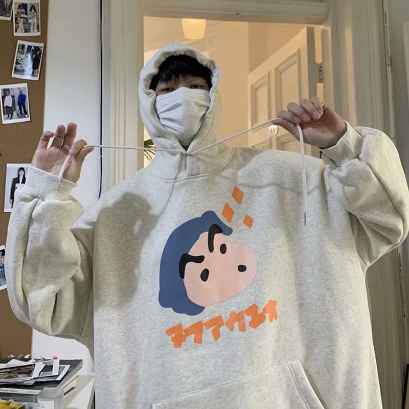 Áo hoodies có nón dài tay in hình hoạt hình thời trang nam