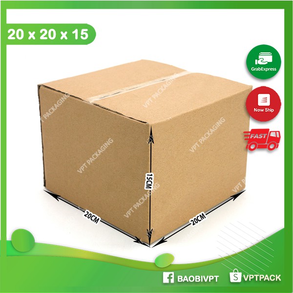 [RẺ VÔ ĐỊCH] 20x20x15 Hộp carton, thùng bìa giấy cod đóng gói hàng