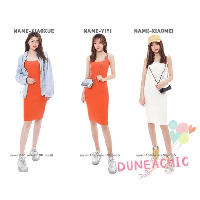 DUNEA Đầm midi hai dây DUNEA709 dệt kim gợi cảm dành cho nữ