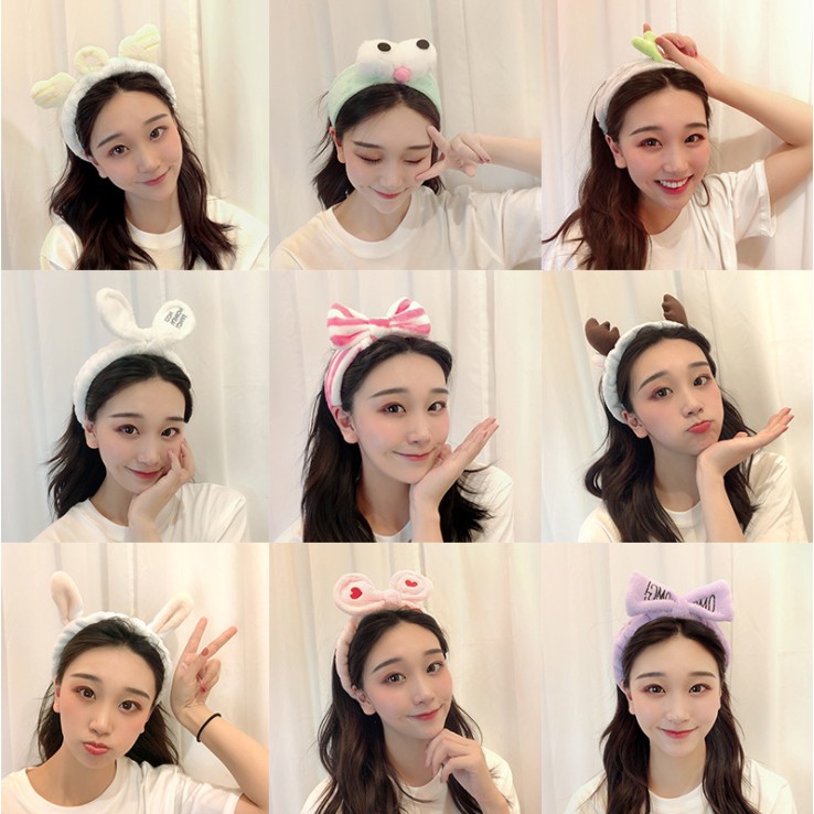 Băng đô rửa mặt, băng đô cài tóc nữ skincare hình thú vải nhung cute dễ thương thời trang Hàn Quốc-VHT SHOP