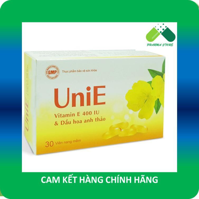 !!! UniE (Hộp 30 viên) - Vitamin E 400 IU, Dầu hoa anh thảo [Enat 400, Unnie, Uni E] | BigBuy360 - bigbuy360.vn