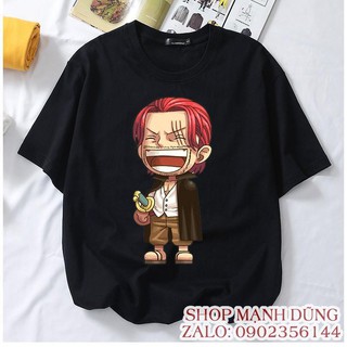 Áo thun Shanks tóc đỏ đen, trắng - Áo thun One Piece - đủ size