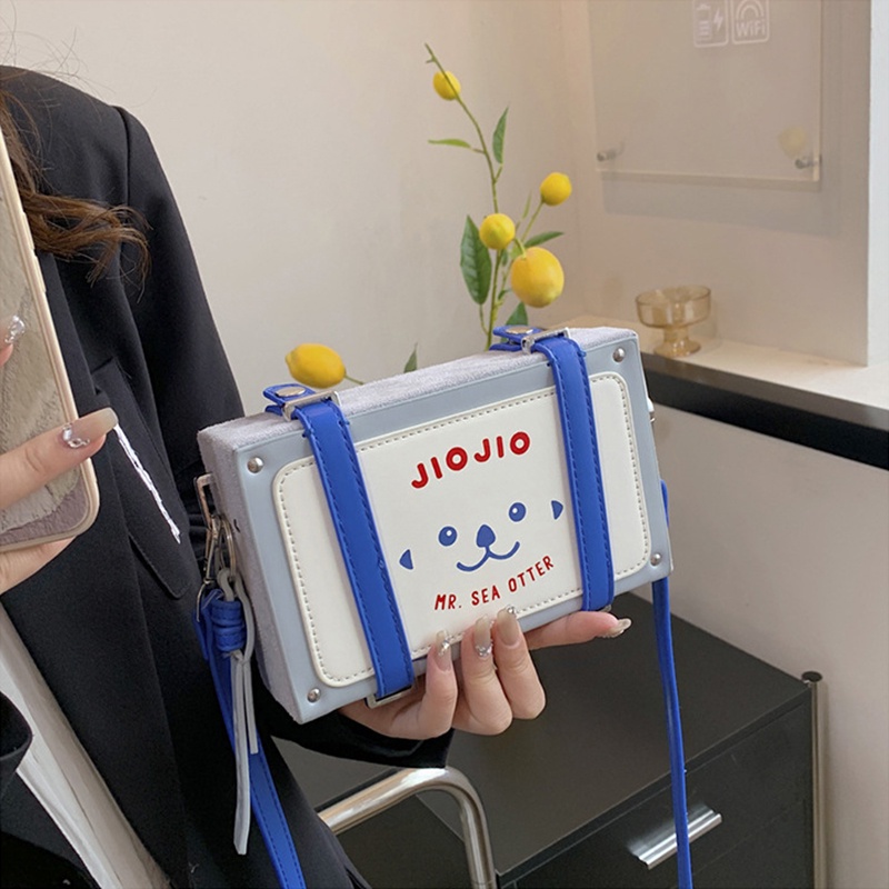 Túi Đeo Vai Dáng Vuông In Họa Tiết Hoạt Hình Kiểu retro Thời Trang Cho Nữ