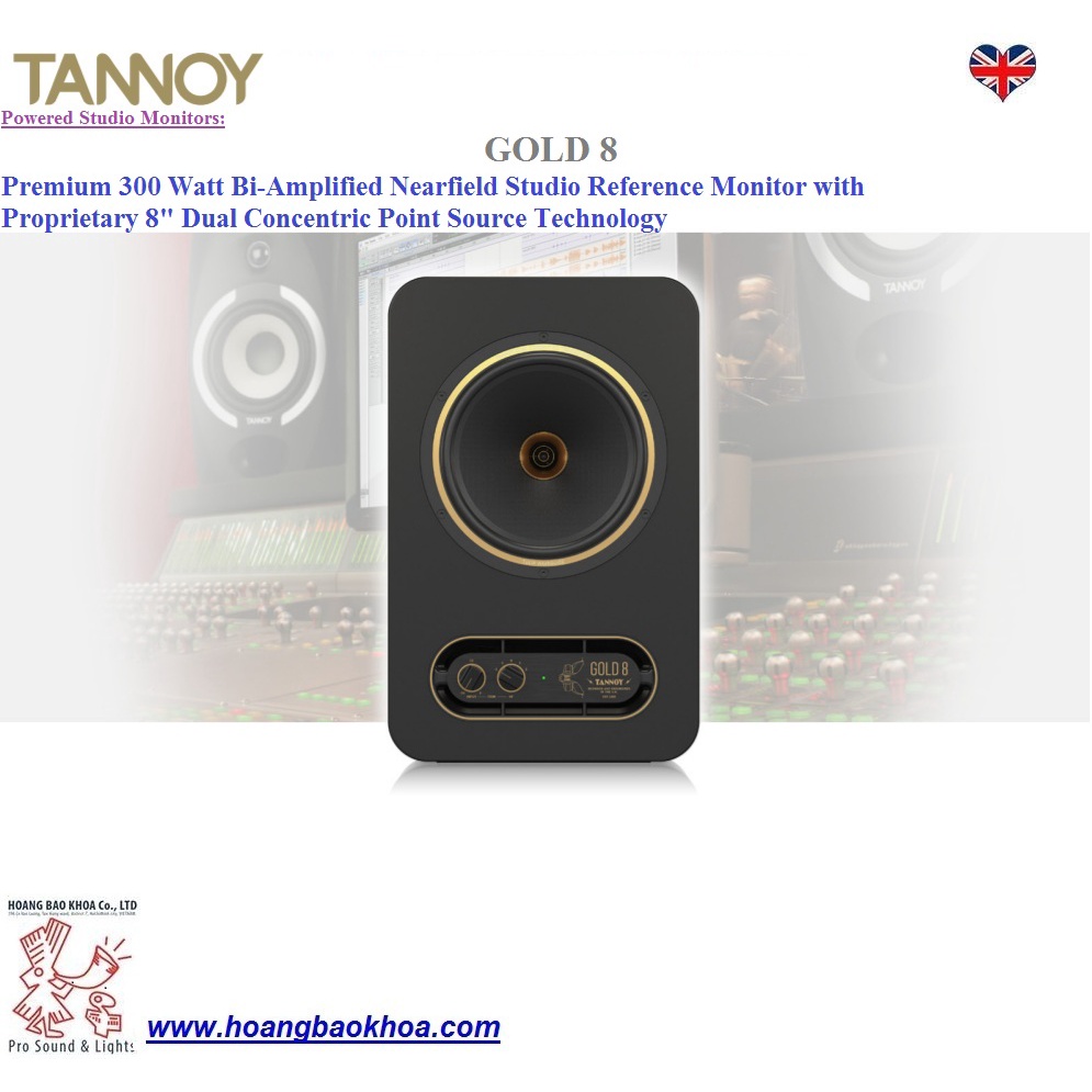 Loa monitor TANNOY GOLD 8 -- 300 Watts - 8"-- Loa Kiểm Âm Đồng Trục Chính Hãng Tannoy