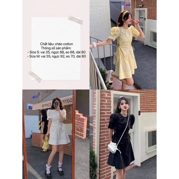 Đầm cut-out eo dây rút 🍀🍀💕