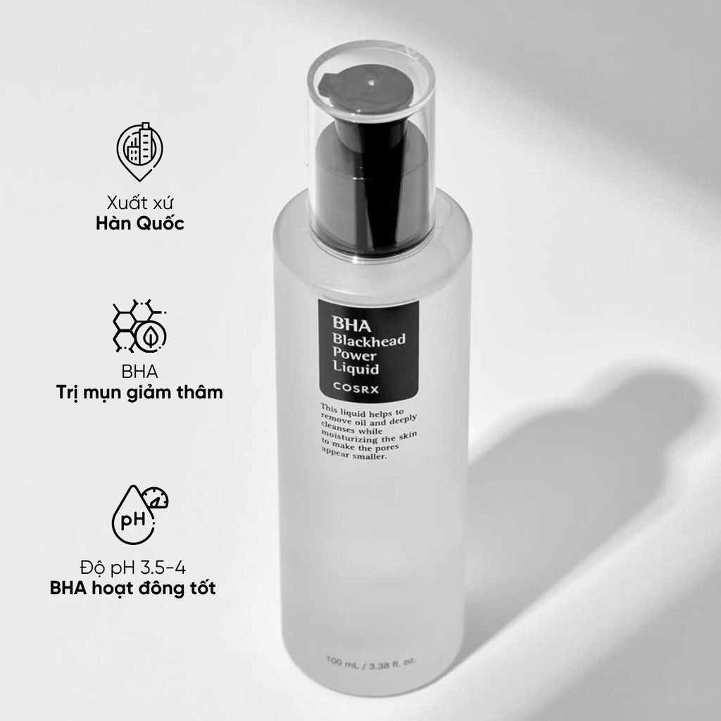 Tẩy tế bào chết COSRX 30Shine phân phối chính hãng BHA Blackhead Power Liquid giúp da mềm mịn loại bỏ mụn đầu đen