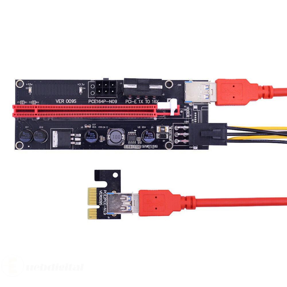 Card Chuyển Đổi Ver009S Pci-E Riser Card Pci Express 1x Sang 16x Adapter Usb 3.0