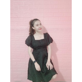 ĐẦM ĐEN GẤM HỞ LƯNG THẮT NƠ EO